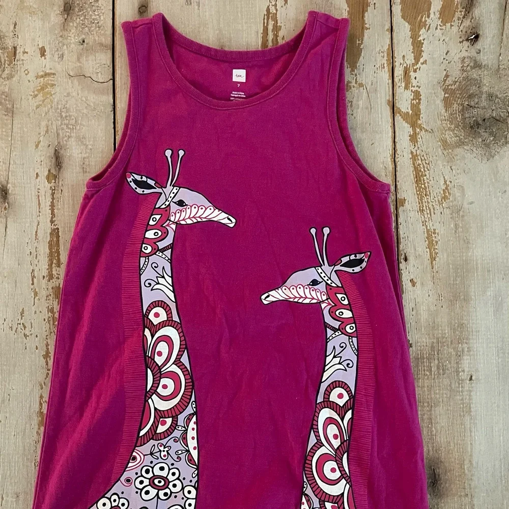 Tea Collection giraffe dress - size 7 - Picture 3 of 5